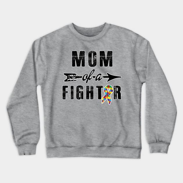 Mom of a fighter. Cancer awareness ribbon. Perfect present for mom mother dad father friend him or her Crewneck Sweatshirt by SerenityByAlex